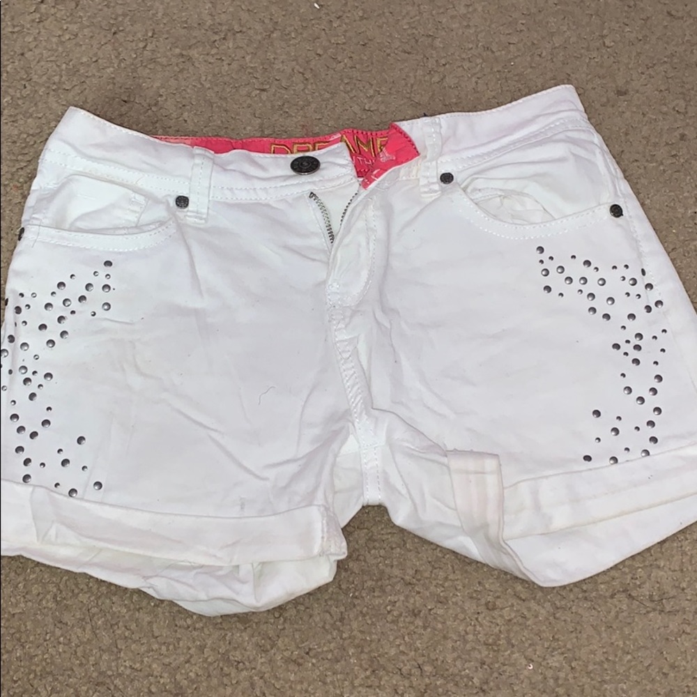 White jean shorts